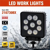 36W LED Work Light With DT Connector And Temperature Control Circuit 12-40V DC Flood Lamp For Truck Tractor Excavator