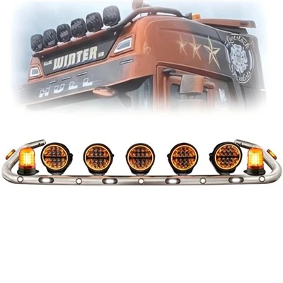 12-24V Roof Light Bar With LED Work Lights Beacon Lights And Strobe Lights IP68 Aluminum Housing For Truck Trailer Vehicle manufacturers