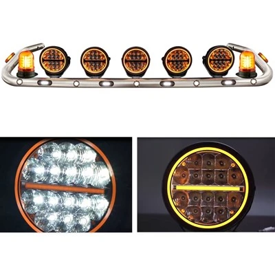 12-24V Roof Light Bar With LED Work Lights Beacon Lights And Strobe Lights IP68 Aluminum Housing For Truck Trailer Vehicle best